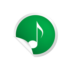 Obraz premium runder Sticker grün - Musiknote