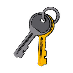 Door keys isolated icon vector illustration graphic design