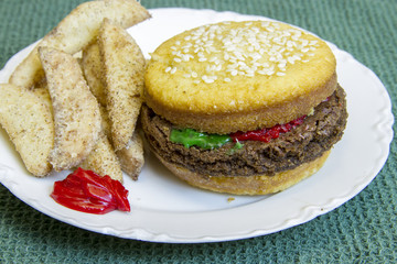 Dessert impostor hamburger and fries