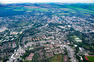 Fototapeta na wymiar Germany from above - Hamburg, Elmshorn, Norderstedt and Hamburg