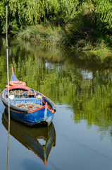 Fototapeta premium Typical boat in Tagus river, Portugal