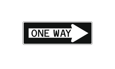 Obraz premium One way traffic sign ahead