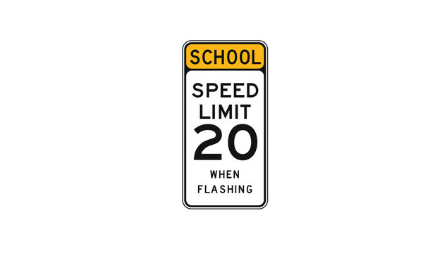 School speed limit warning sign