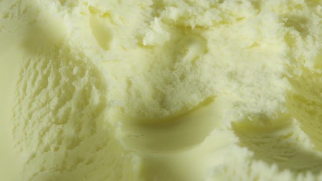Rotating closeup view of ice cream