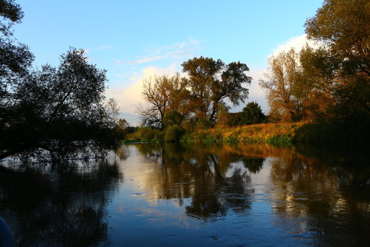 Abendstimmung an der Regnitz bei Pettstadt in der N&auml;he von Forchheim