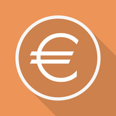 Runder Button mit Schatten - Euro