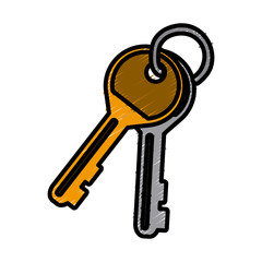 Door keys isolated icon vector illustration graphic design