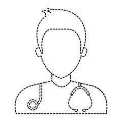 male doctor with stethoscope avatar character