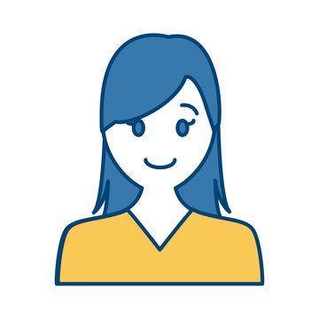 Woman avatar profile icon vector illustration graphic design