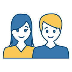 Couple faceless avatar icon vector illustration graphic design