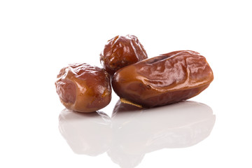 Dates fruits isolated on white background