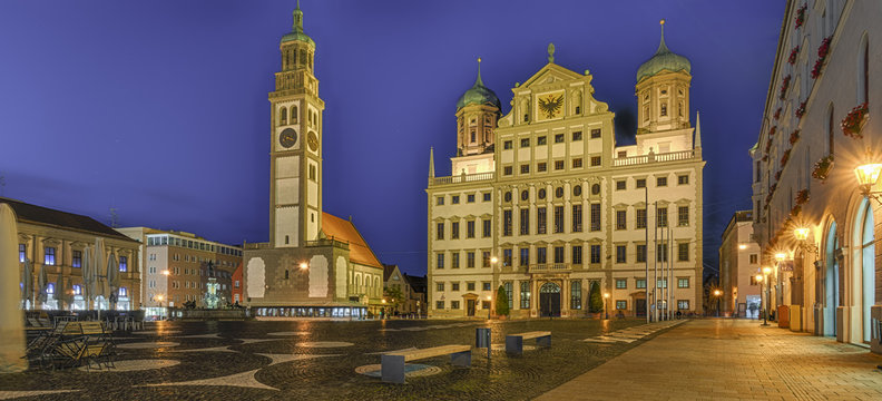 Augsburg Rathausplatz Panorama