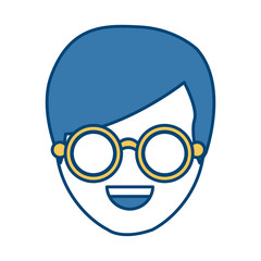 Man smiling cartoon icon vector illustration graphic design