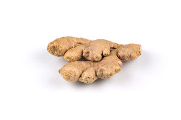 fresh ginger on white background