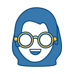 Woman smiling cartoon icon vector illustration graphic design