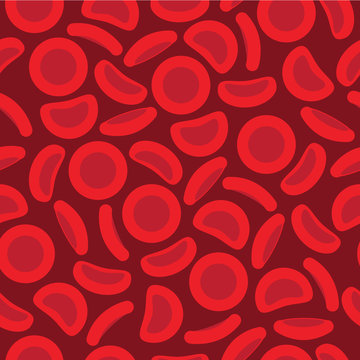 Blood Cells In A Repeat Pattern - Vector Illustration
