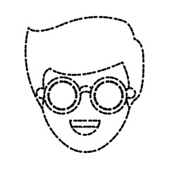 Man smiling cartoon icon vector illustration graphic design