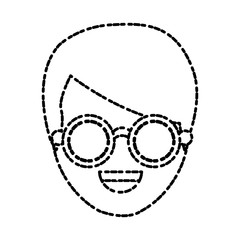 Man smiling cartoon icon vector illustration graphic design