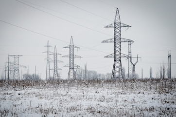 Electric main in the snow