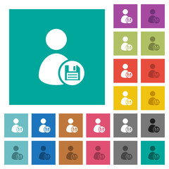 Fototapeta premium Save user account square flat multi colored icons