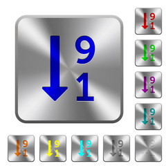 Descending numbered list rounded square steel buttons