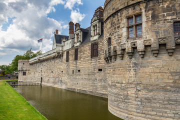 Fototapeta na wymiar Castle of the Dukes of Brittany (Chateau des Ducs de Bretagne) in Nantes, France