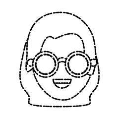 Woman smiling cartoon icon vector illustration graphic design