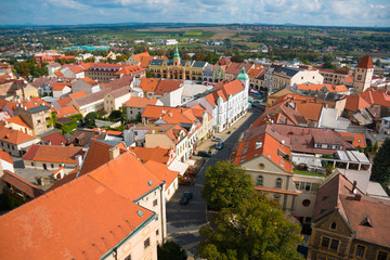 Fototapeta na wymiar Aerial view of Melnik, city in Bohemia region, Czech Republic