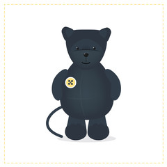 Panther child, little black funny panther, vector