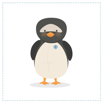 Penguin, small, toy funny penguin, vector
