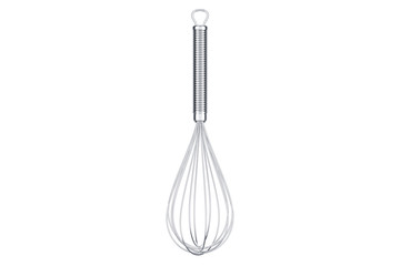 metallic balloon whisk, 3D rendering