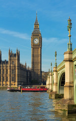 Fototapeta na wymiar The Big Ben and Westminster bridge , England, UK.