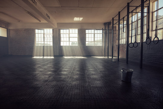 Empty fitness gym studio