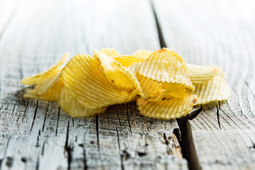 Crispy potato chips.