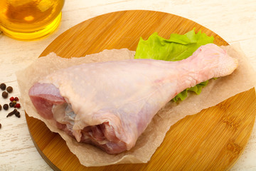 Raw turkey leg