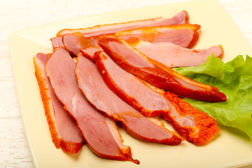 Sliced duck breast