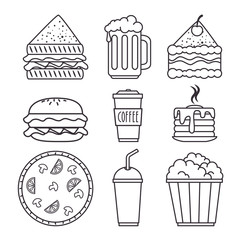 set of fast food icon