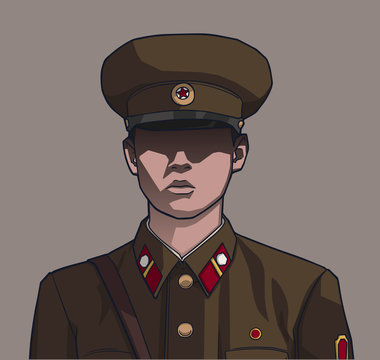 Illustration Of Nameless North Korean Soldier In Color