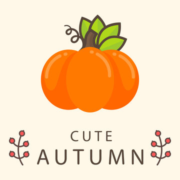 cartoon cute pumpkin with text vector