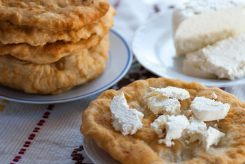 romanian fried cakes with cheese filling traditional countryside snack 
