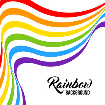 Rainbow background LGBT colors. Abstract geometric pattern. Vector illustration. Wavy LGBT flag. 