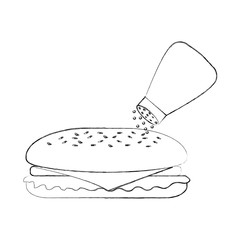 fast food sandwich menu restaurant lunch vector illustration