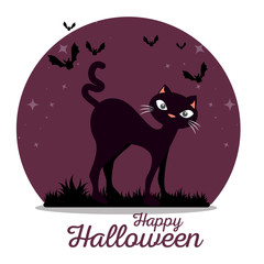 cute black cat happy halloween