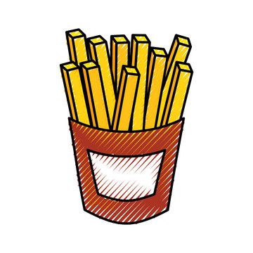 french fries fast food tasty fresh vector illustration