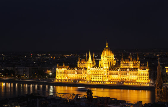 Budapest Night Skyline.