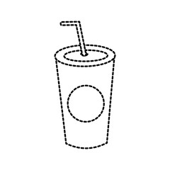 plastic soda cup with straw disposable takeaway vector illustration