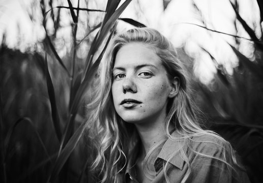 Portrait of young blonde female