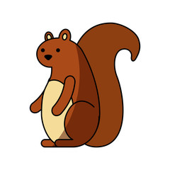 autumn season squirrel animal forest vector illustration