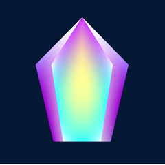 Magic glowing crystal. Vector illustration