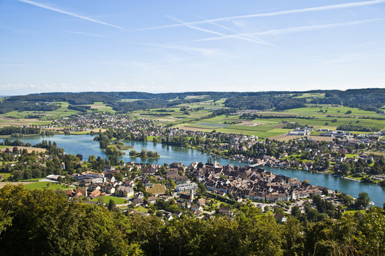 Aerial view of Stein Am Rheim village
